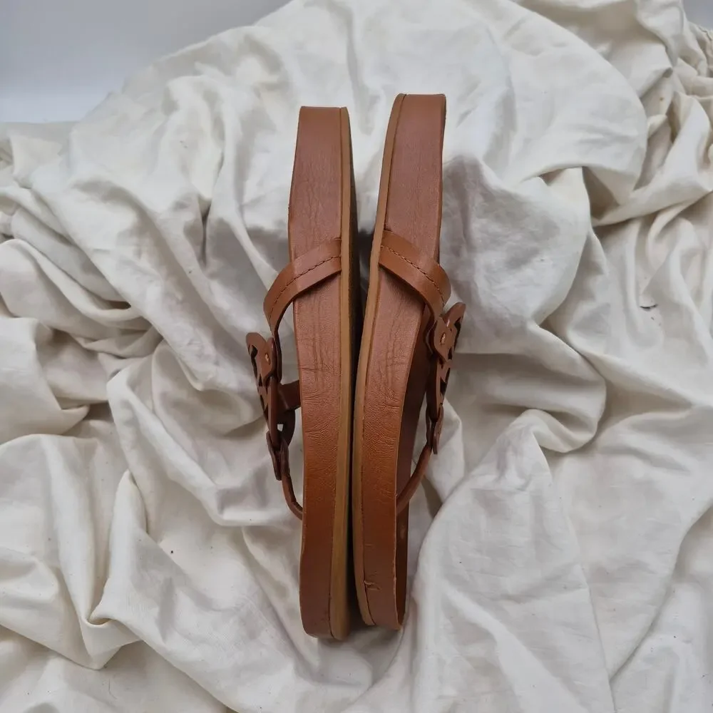 TORY BURCH MILLER CLOUD LEATHER SANDAL TAN SZ 10.5